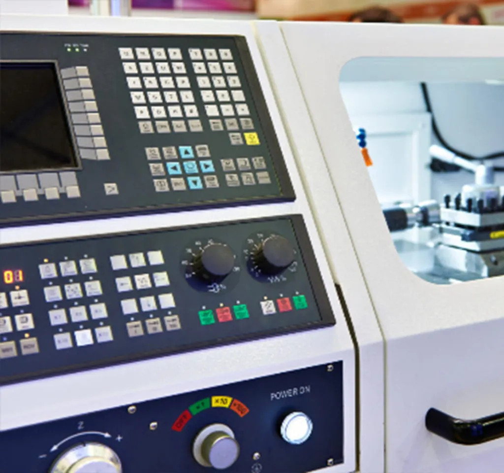 CNC machine control panel in the FTM watch component workshop