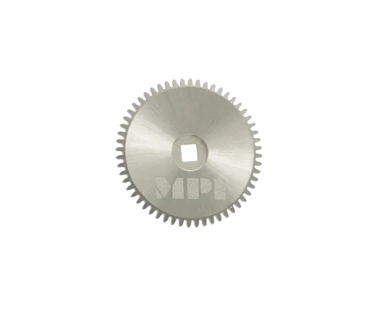 Movement wheel with a laser-engraved logo